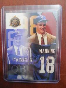 lot 167 image: 1998 Pinnacle Mint Peyton Manning Rookie Card #66 LK