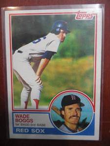 lot 174 image: 1983 Topps Wade Boggs Rookie Card #498 LK