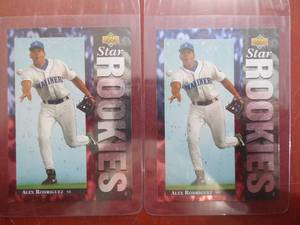 lot 188 image: (2) 1994 Upper Deck Alex Rodriguez Rookie Cards #24 LK