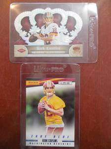 lot 189 image: (2) 2012 Kirk Cousins Rookie Cards Holo And True Blue LK