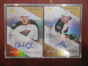 lot 195 image: 2013 Trilogy Autograph Rookie Cards Charlie Coyle & Mikael Granlund Serial #399