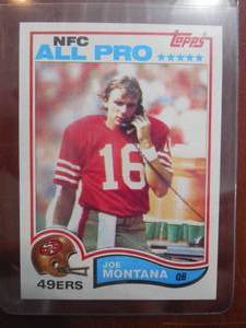 lot 212 image: 1982 Topps Joe Montana 2nd Year Card #488 Near Mint Condition LK