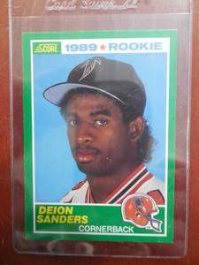 lot 214 image: 1989 Score Deion Sanders Rookie Card #246 HOFer LK
