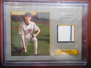 lot 217 image: 2006 Turkey Red Joe Mauer Jersey Card With Pinstripe LK