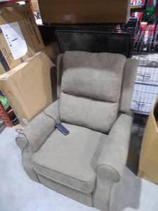 lot 113 image: Brown Recliner Chair,Modern reclining Sofa with Roll Arm Pushback Manual Recliner Heavy Duty Single Sofa