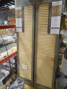 lot 67 image: (2) 36 in. x 80 in. Full-louvered Unfinished Solid Core Pine Bi-fold Interior Door