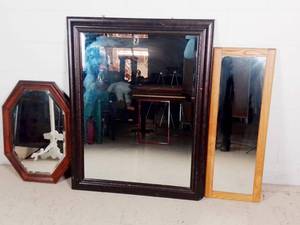 lot 301 image: 3 Wooden Framed Mirrors #1