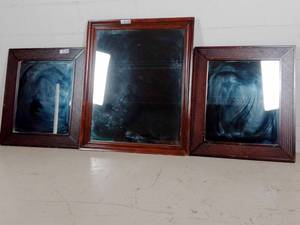 lot 302 image: 3 Wooden Framed Mirrors #2