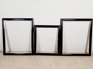 lot 320 image: 3 Black with Gold Trim Custom Wooden Picture Frames
