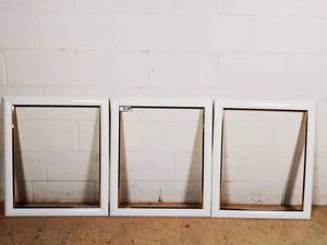 lot 321 image: 3 White with Gold Trim Custom Wooden Picture Frames