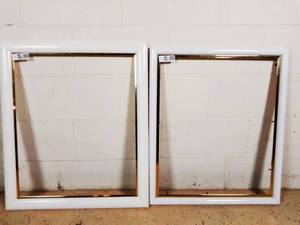 lot 322 image: 2 White with Gold Trim Custom Wooden Picture Frames