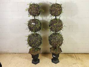 lot 340 image: Two 5.5 Triple Ball Artificial Tree Potted
