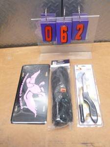 Fishing knife landing net & duck plate. New in box. As shown.