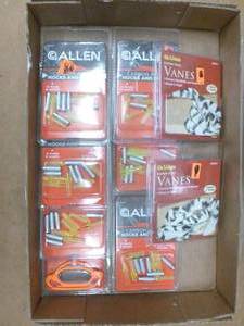 Flat of Allen arrow nocks & vanes. As shown.