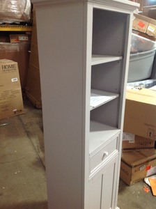Fremont 20 in. W x 14 in. D x 65 in. H Linen Cabinet in Grey by Home Decorators Collection in good condition