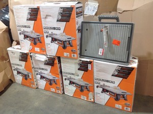 Pallet with Ridgid 7 in Table Tile saws open boxes see pictures