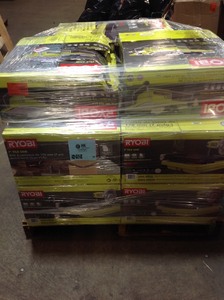 Pallet with Ryobi 7 in Tile saws open box customer returns various conditions see pictures