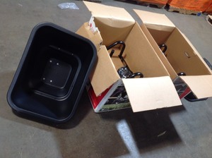 Lot of 2 Brinly 125 lb. 2.5 cu. ft. Tow Behind Broadcast Spreader see pictures