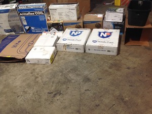 Pallet with of assorted furnace filters not used see pictures
