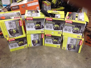 Pallet with Ryobi Backpack Blowers open box customer return see pictures