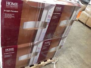 Pallet of Home Decorators 5 Light Pendant nor used