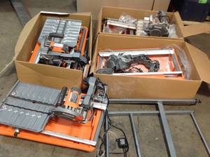 Pallet with Ridgid Tile Saws used open Boxes customer Returns see pictures