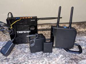 lot 75 image: Belkin & Trendnet Wireless Routers & Bose Switching Power Supply