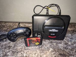 lot 64 image: Sega Genesis Flashback Console, Vtg. Controller & Mortal Combat Game