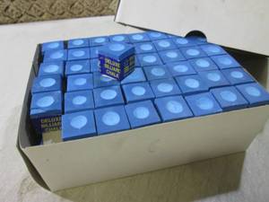 (EC1) Box of 144 Pool Cue Chalk...