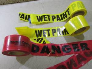 (EC1) Rolls of DANGER and WET PAINT...