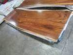 lot 1A image: Large Solid Wood Live Edge Walnut ConferenceDining Table (192602362) With Metal V2 Bases (MV2BD). Approximate Dimensions are 192 x 60 x 2 12 - SEE NOTE - LOW $3,500.00 RESERVE