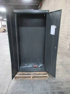 lot 409 image: Sandusky Classic Series 72 in. H x 36 in. W x 18 in. D Steel Freestanding Storage Cabinet with Adjustable Shelves in Charcoal CA41361872-02
