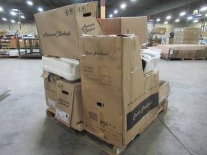 lot 417 image: WHOLESALE MIXED PALLET OF TOILETS, SINKS AND BATHROOM REMODEL