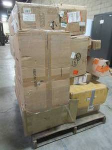 lot 301 image: WHOLESALE MIXED PALLET OF MISCELLANEOUS DESKS, CABINETS, INDOOR FURNITURE AND MORE