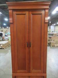 lot 419 image: Home Decorators Collection Naples 24 in. W x 17 in. D x 74 in. H Bathroom Linen Cabinet in Warm Cinnamon NACL2474