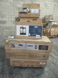 lot 436 image: WHOLESALE MIXED PALLET OF INDOOROUTDOOR PATIO FURNITURE AND DECOR