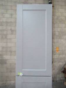 lot 438 image: Hampton Bay Shaker Assembled 18x90x24 in. Pantry Kitchen Cabinet in Dove Gray KP1890-SDV
