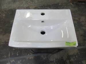 lot 456 image: Home Decorators Collection Arvesen 18 in. W x 12 in. D Vanity in Tobacco with Vitreous China Vanity Top in White and Basin HCARVESEN18