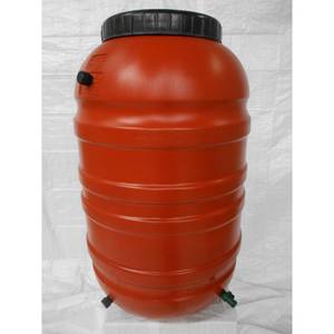 lot 200 image: Terra Cotta Red Rain Barrel 55 gal. TC-55 - Slight Scratch and Dent - Functional