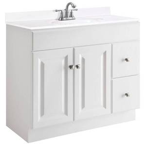 lot 231 image: Design House Wyndham 36 in. W x 21 in. D Unassembled Bath Vanity Cabinet Only in White Semi-Gloss, 597245