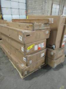 lot 312 image: WHOLESALE MIXED PALLET OF MISCELLANEOUS MUDROOMHALL COATSHOE STORAGEBENCH UNITS (MISSING PARTS, MULTIPLE UNITS)