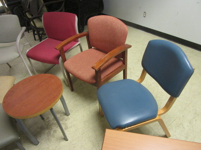 lot 212 image: ACCENT CHAIRS, TABLES, OTTOMANS, STORAGE CABINET