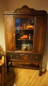 Vintage Hutch with Glass Door