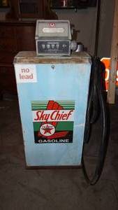 Vintage Gilbarco Square Gas Pump with Meter Register