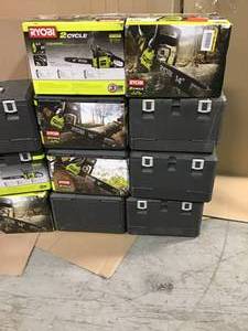 Lot of Ryobi Chainsaws&nbsp Original Customer Returns various Styles and conditions&nbsp See Pics