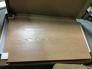 Donnelly Black Metal Rectangular Dining Table for 6 with Natural Finish Top (60 in. L x 30 in. H) by StyleWell Original Customer Returns See Pics