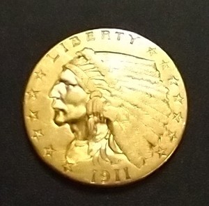 1911 $2.50 Indian Head Gold Coin