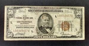 1929 $50.00 Note - San Francisco
