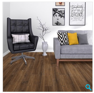 lot 114 image: 342 SF of Luxury Vinyl Plank Triversa Plank - Laurel Stand Partridge High End Cork Backing