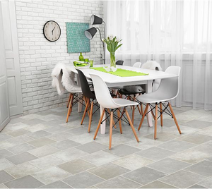 lot 122 image: 408 SF of Luxury Vinyl Plank - Triversa ID Tile - Square One Sea Pearl High End Cork Backing